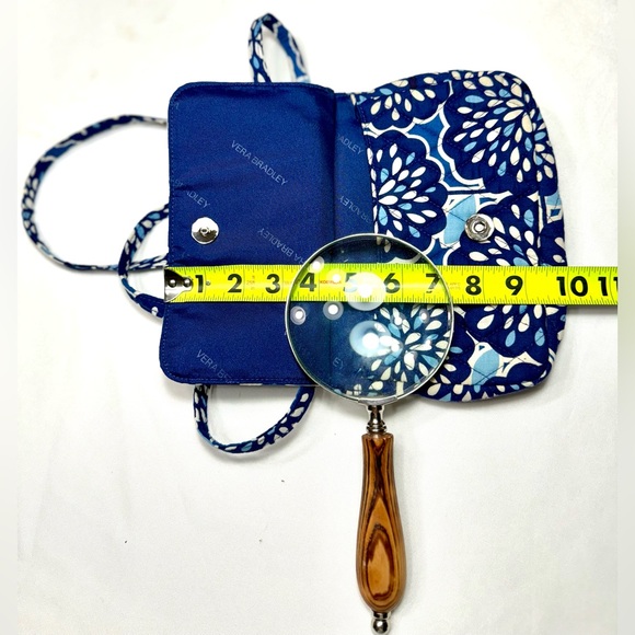 VERA BRADLEY Small Flap Crossbody Petal Splash Retired Blue adjustable - Picture 5 of 10